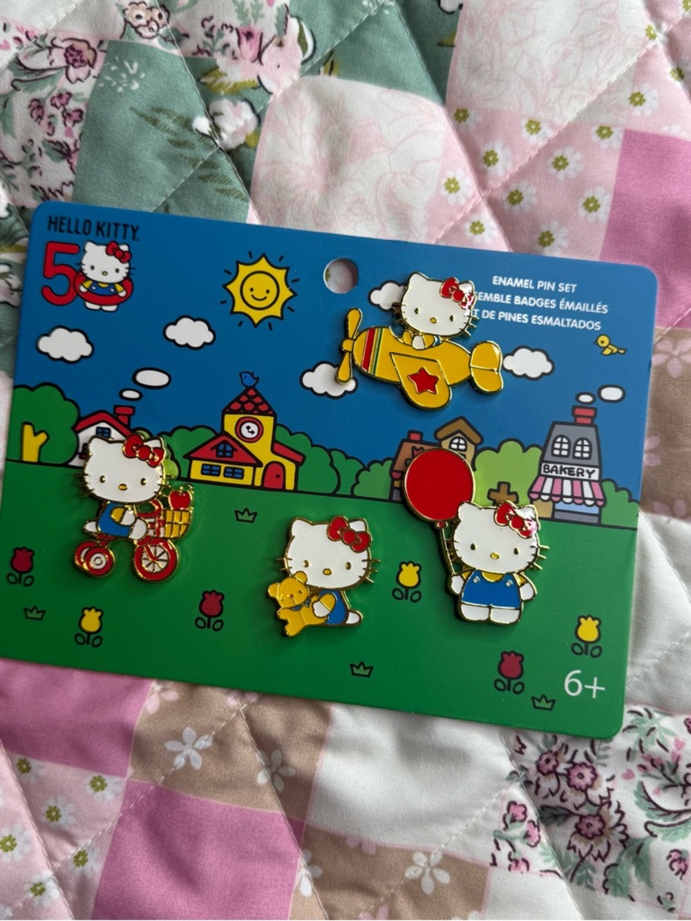 NWT Loungefly Hello Kitty 50th Anniversary 4 Pc Enamel Pin Set Sanrio Kawaii - Picture 2 of 8